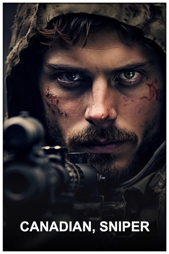Canadian Sniper, framed