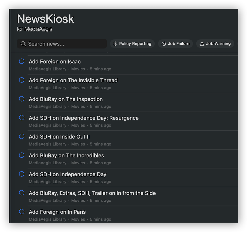 Policy Agent scan results showing labelled items