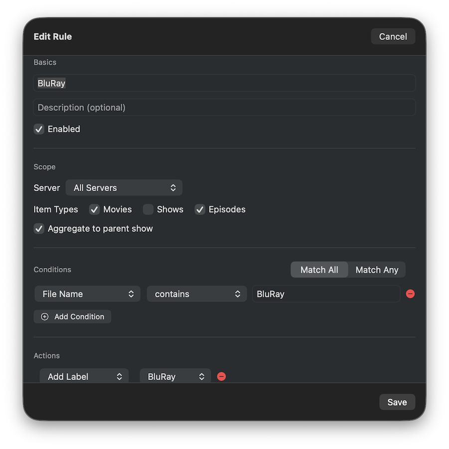 Policy Agent rule editor with condition groups